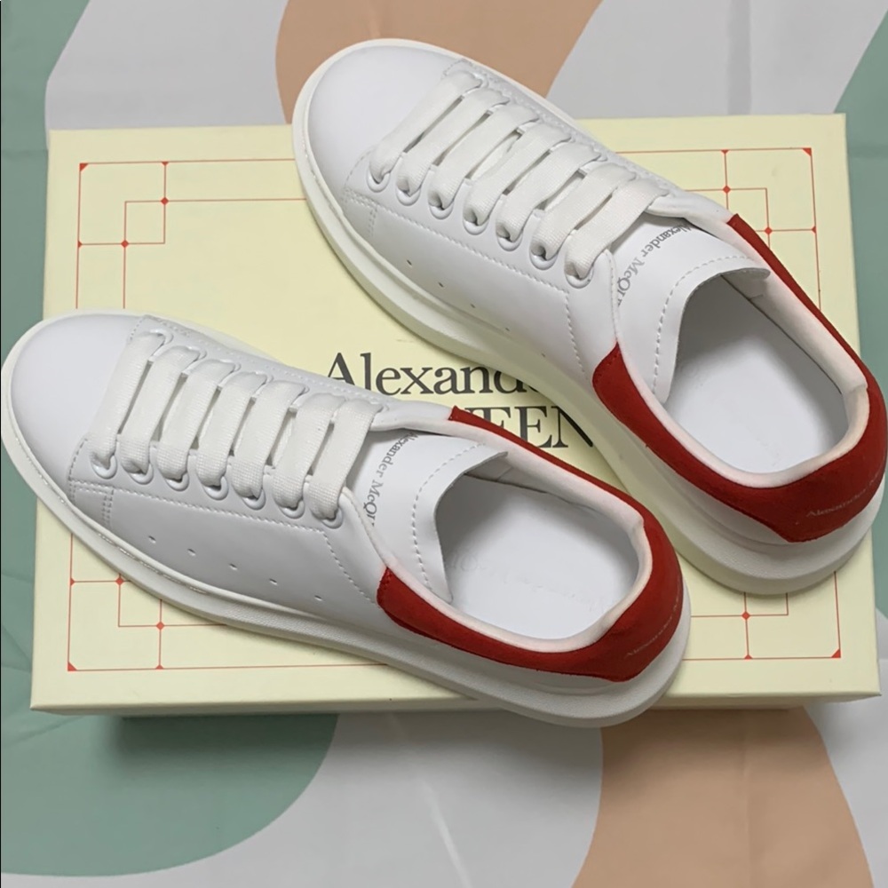 Alexander McQueen White and Red Women's Sneakers